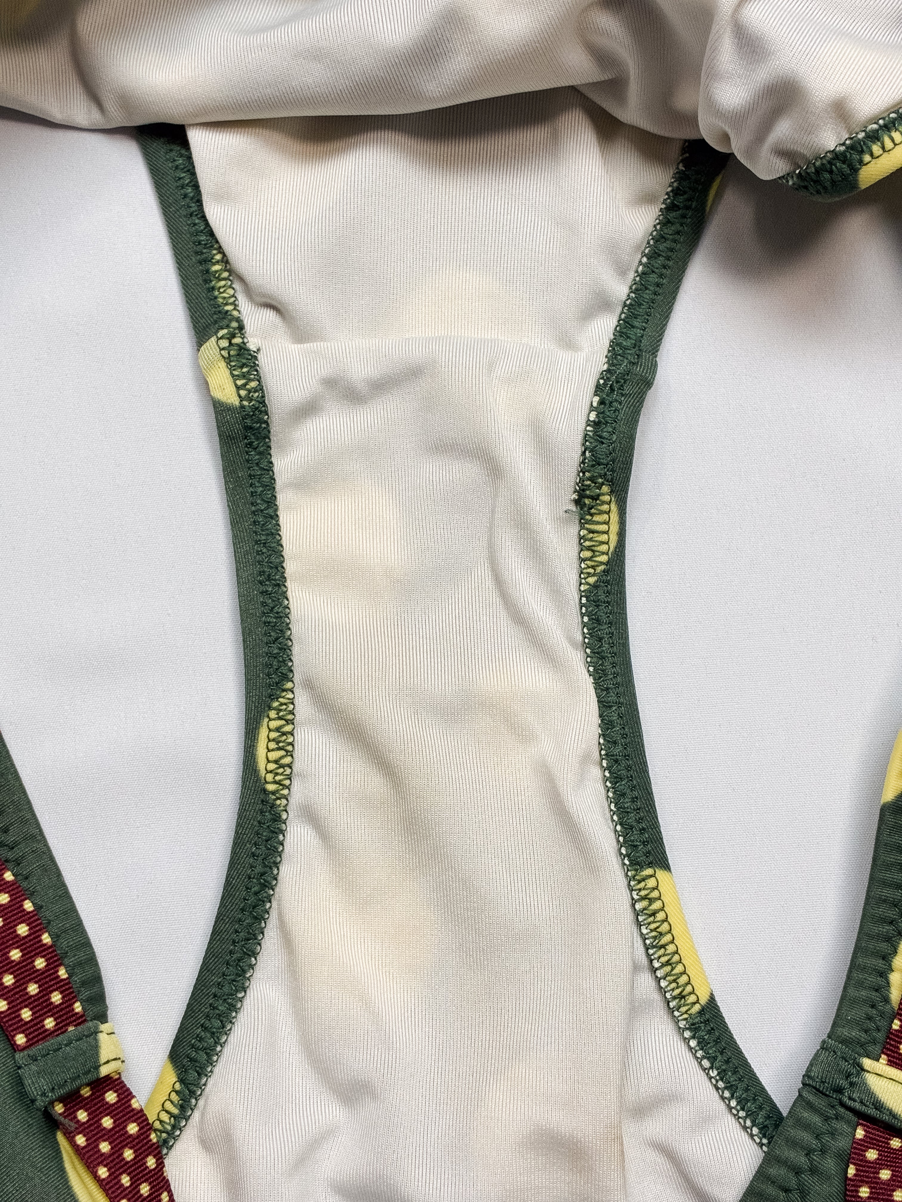2000s Green and Yellow Polka Dot Triangle Bikini Set - S