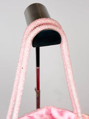 2000s Pink Iridescent Sequin Tassel Bucket Bag