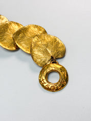 Saoya 1990s Gold-Tone Cast Leaf Link Bracelet