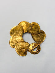 Saoya 1990s Gold-Tone Cast Leaf Link Bracelet