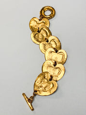 Saoya 1990s Gold-Tone Cast Leaf Link Bracelet