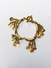 Metal Pointu's Paris 1990s Gold-Tone Bar & Charm Bracelet