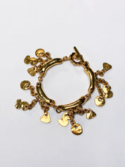 Metal Pointu's Paris 1990s Gold-Tone Bar & Charm Bracelet