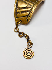 M. Buffet 1970s Gold-Tone Bronze Articulated Geometric Cuff Bracelet