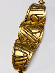 M. Buffet 1970s Gold-Tone Bronze Articulated Geometric Cuff Bracelet
