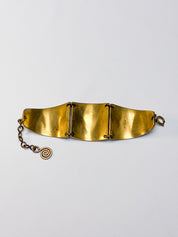 M. Buffet 1970s Gold-Tone Bronze Articulated Geometric Cuff Bracelet