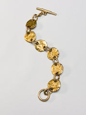 Biche de Bere 1990s Gold-Tone Hammered Disc Link Bracelet