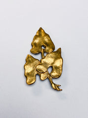 Celine T. Saxe 1980s Gold-Tone Cast Ivy Leaf Brooch