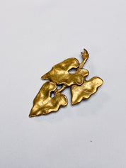 Celine T. Saxe 1980s Gold-Tone Cast Ivy Leaf Brooch