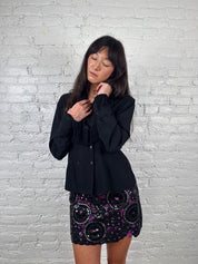 Plein Sud 1990s Black Fringe Blazer