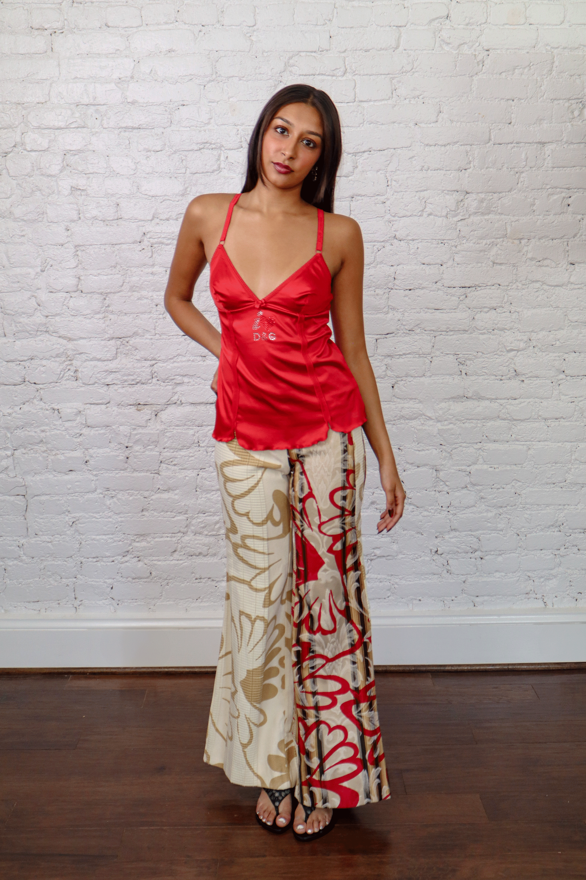 Dolce & Gabbana “I <3 D&G” Red Satin Cami