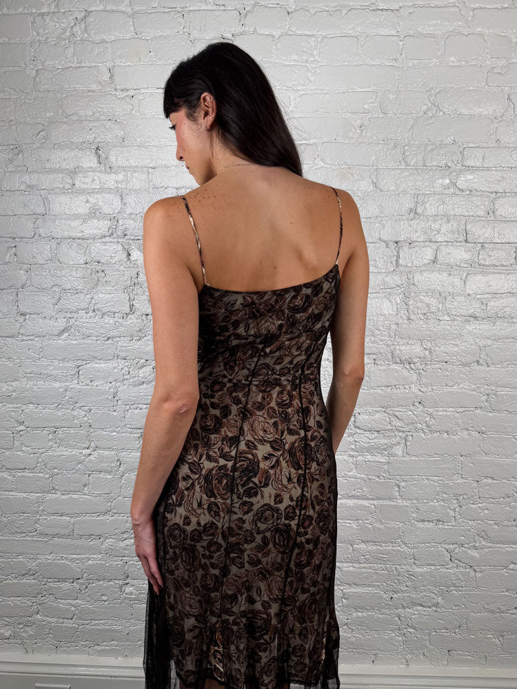 VDP Collection 2000s Layered Floral Slip Dress