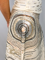 Nougat London 2000s Cream Hand-Beaded Halter Top and Skirt Set - M