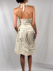 Nougat London 2000s Cream Hand-Beaded Halter Top and Skirt Set - M