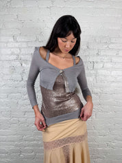 Mariella Burani 2000s Sequin Top and Cardigan Set