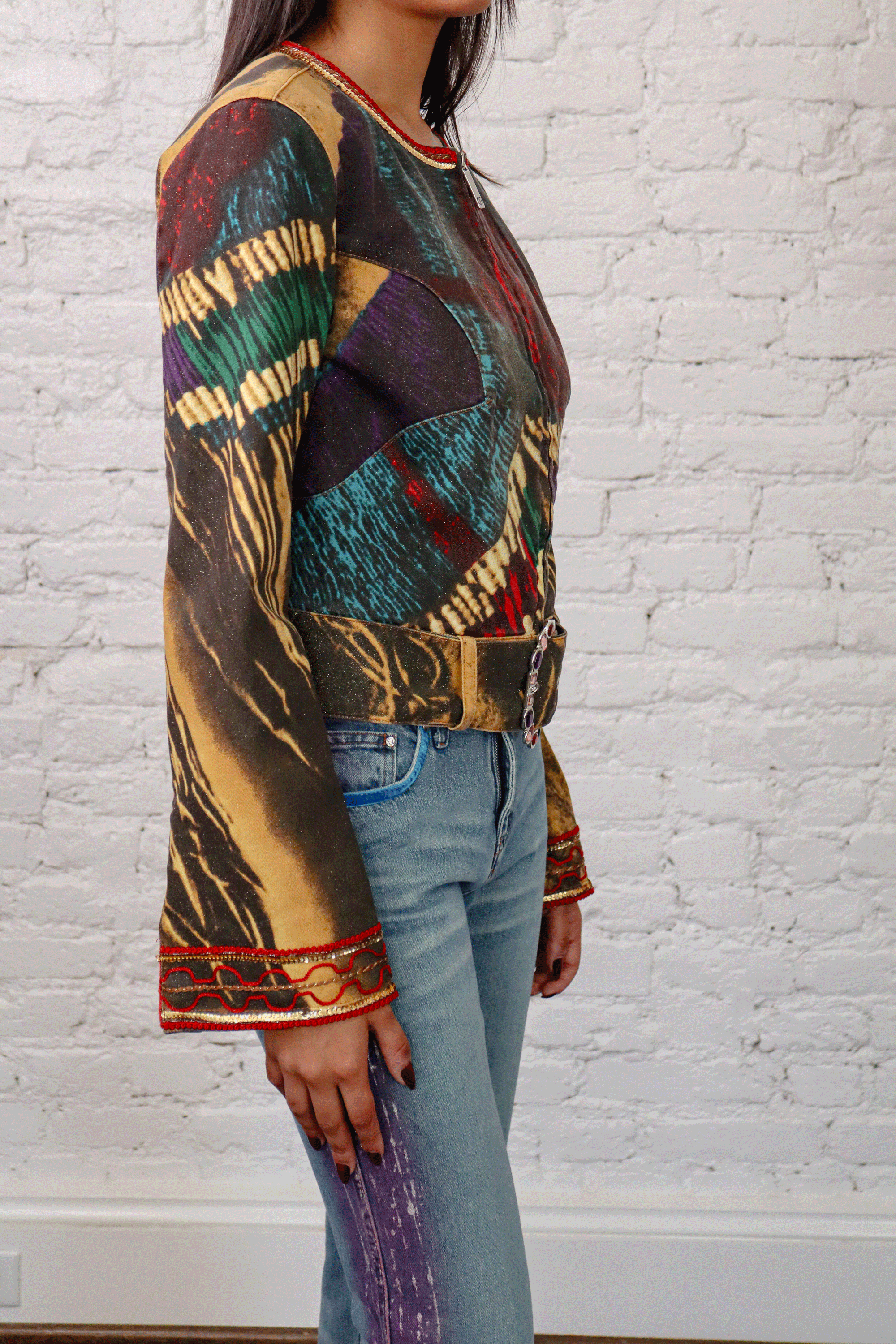 Voyage Passion Gem-Embellished Zip Jacket