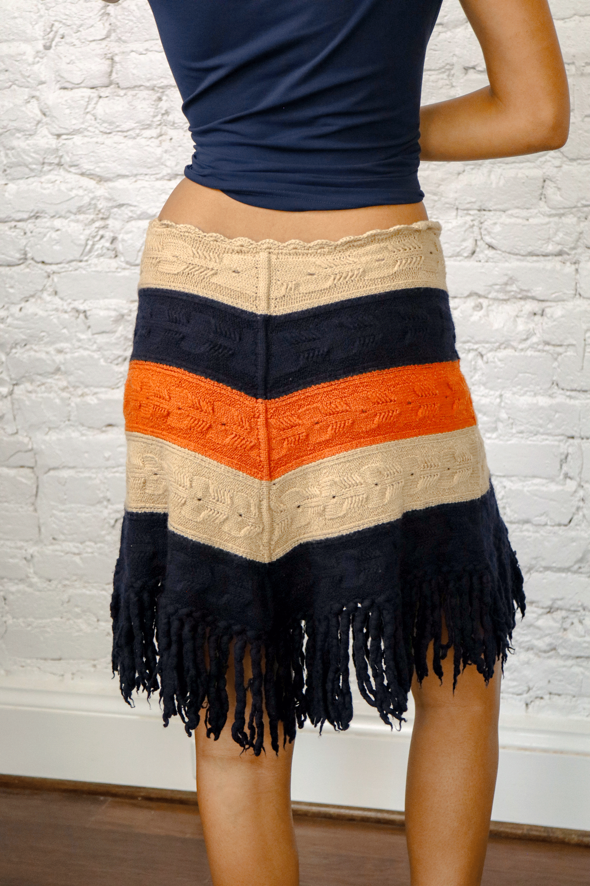 Les Copains Knit Fringe Skirt