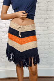 Les Copains Knit Fringe Skirt
