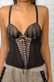 Chantal Thomass Black Mesh Corset Top