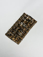 2000s Gold-Tone Wavy Bar Wide Stretch Cuff