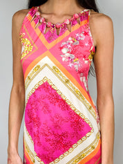 Blumarine Beachwear 2000s Pink Coral & Seashell Print Mini Dress - M/L