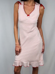 Morgan de Toi 2000s Red Polka Dot Ruffle Hem Dress - XS/S