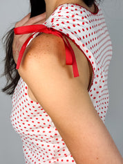 Morgan de Toi 2000s Red Polka Dot Ruffle Hem Dress - XS/S