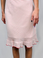 Morgan de Toi 2000s Red Polka Dot Ruffle Hem Dress - XS/S