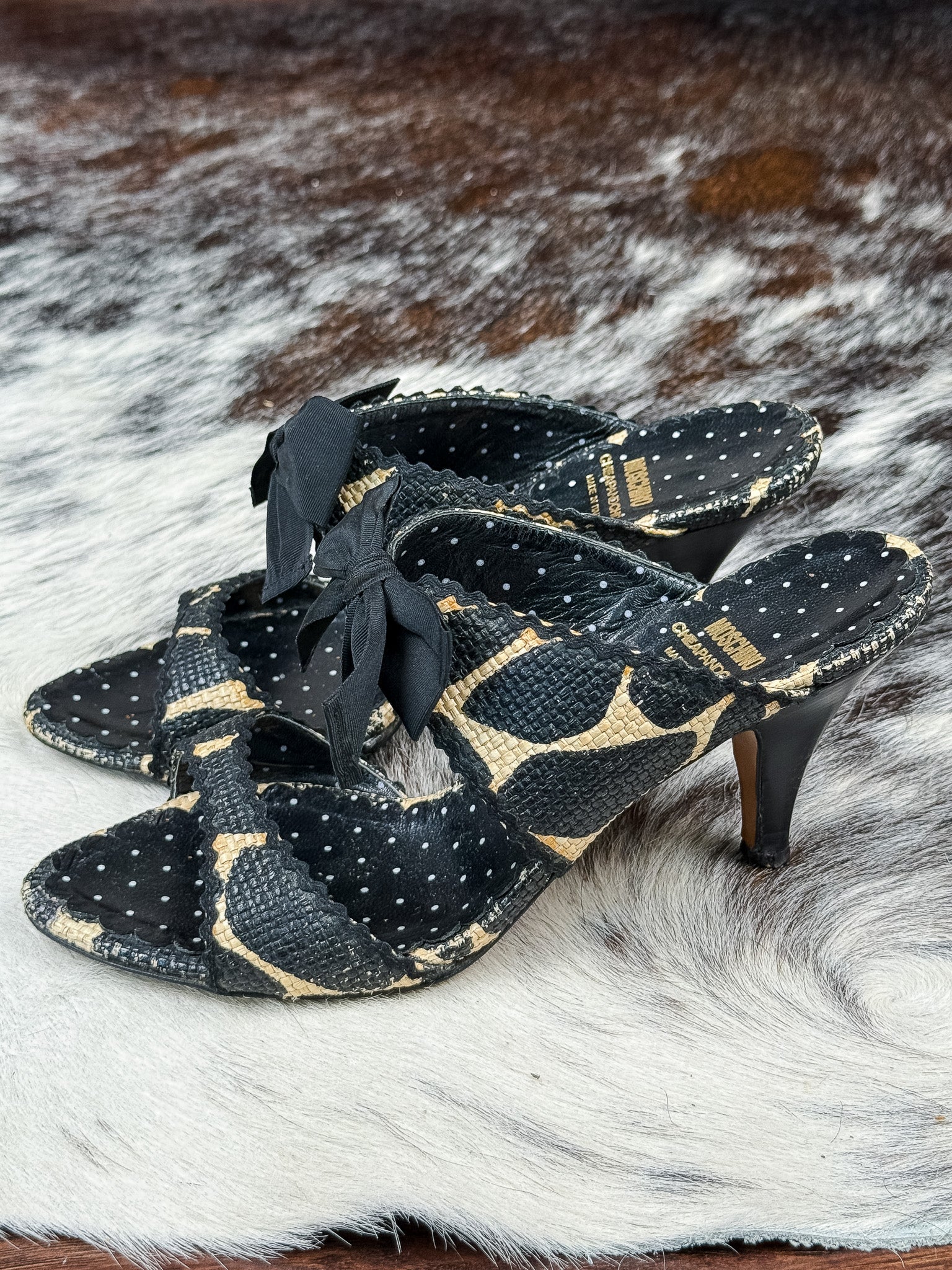 Moschino Cheap & Chic 2000s Bow and Polka Dot Heels