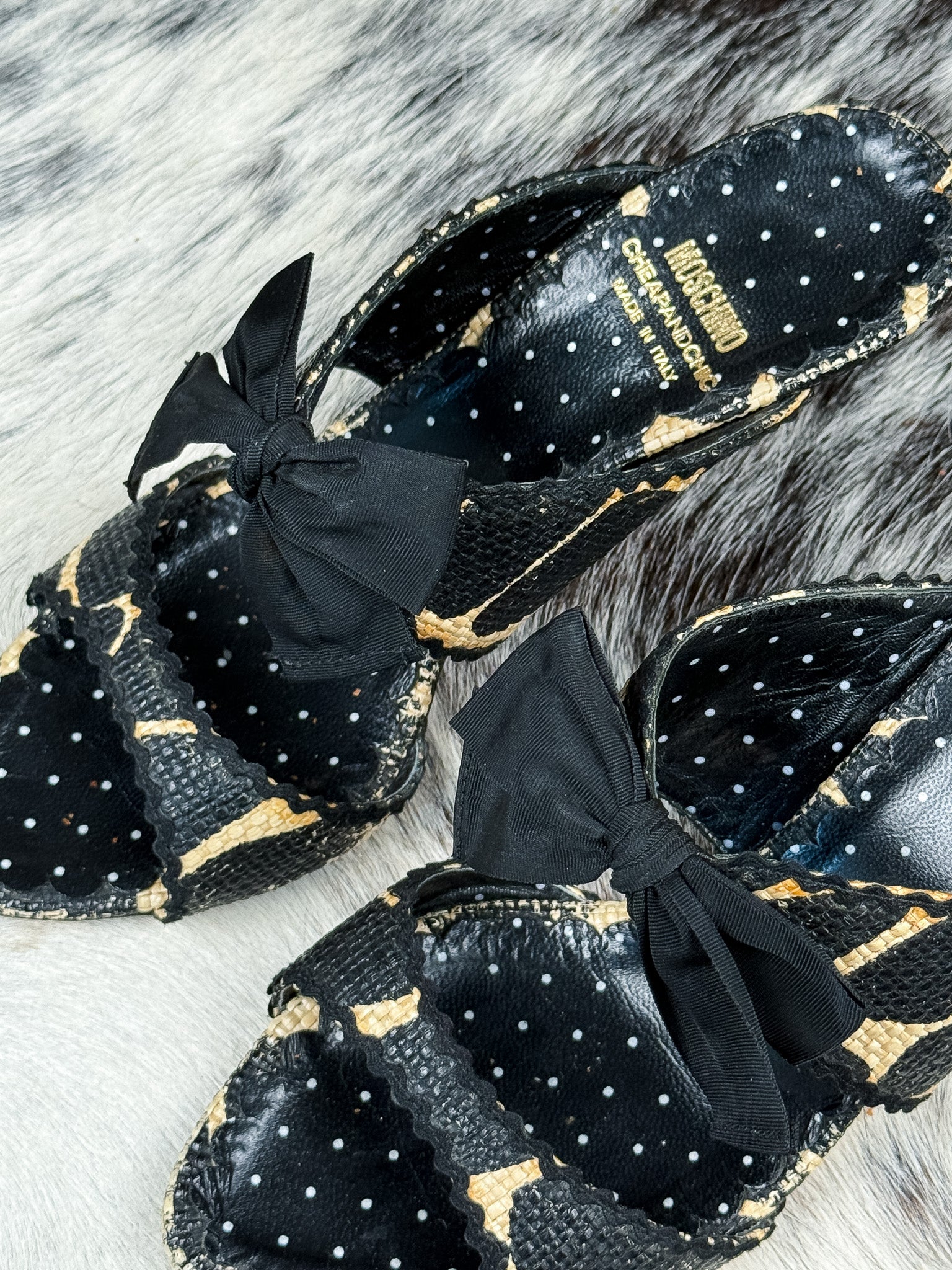 Moschino Cheap & Chic 2000s Bow and Polka Dot Heels