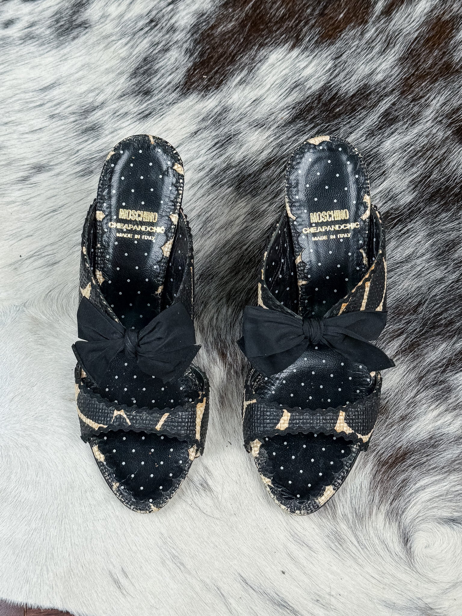 Moschino Cheap & Chic 2000s Bow and Polka Dot Heels