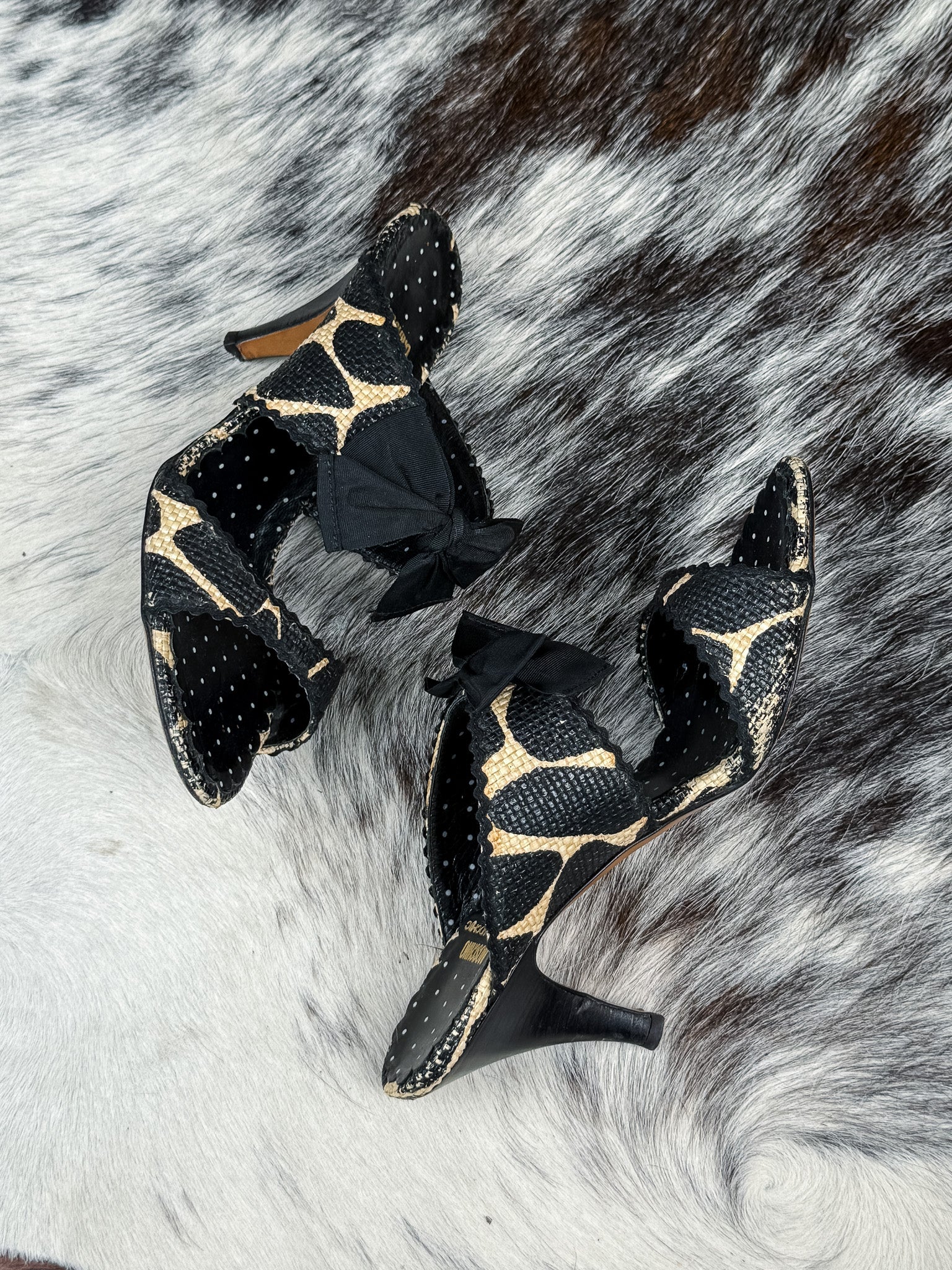 Moschino Cheap & Chic 2000s Bow and Polka Dot Heels