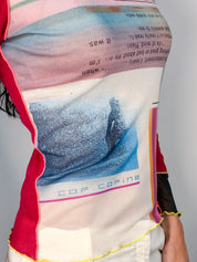 Cop Copine 2000s Malibu Sunset Print Mesh Top - S/M