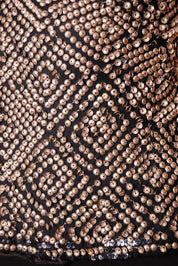 Blumarine Black & Bronze Beaded Silk Top