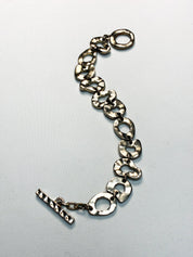Biche de Bère 1990s Silver-Tone Hammered Ring Link Bracelet