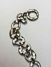 Biche de Bère 1990s Silver-Tone Hammered Ring Link Bracelet