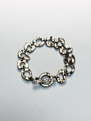 Biche de Bère 1990s Silver-Tone Hammered Ring Link Bracelet
