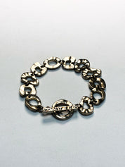 Biche de Bère 1990s Silver-Tone Hammered Ring Link Bracelet