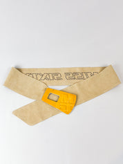 Miss Sixty 2000s Rhinestone Logo Suede Snap Belt - L