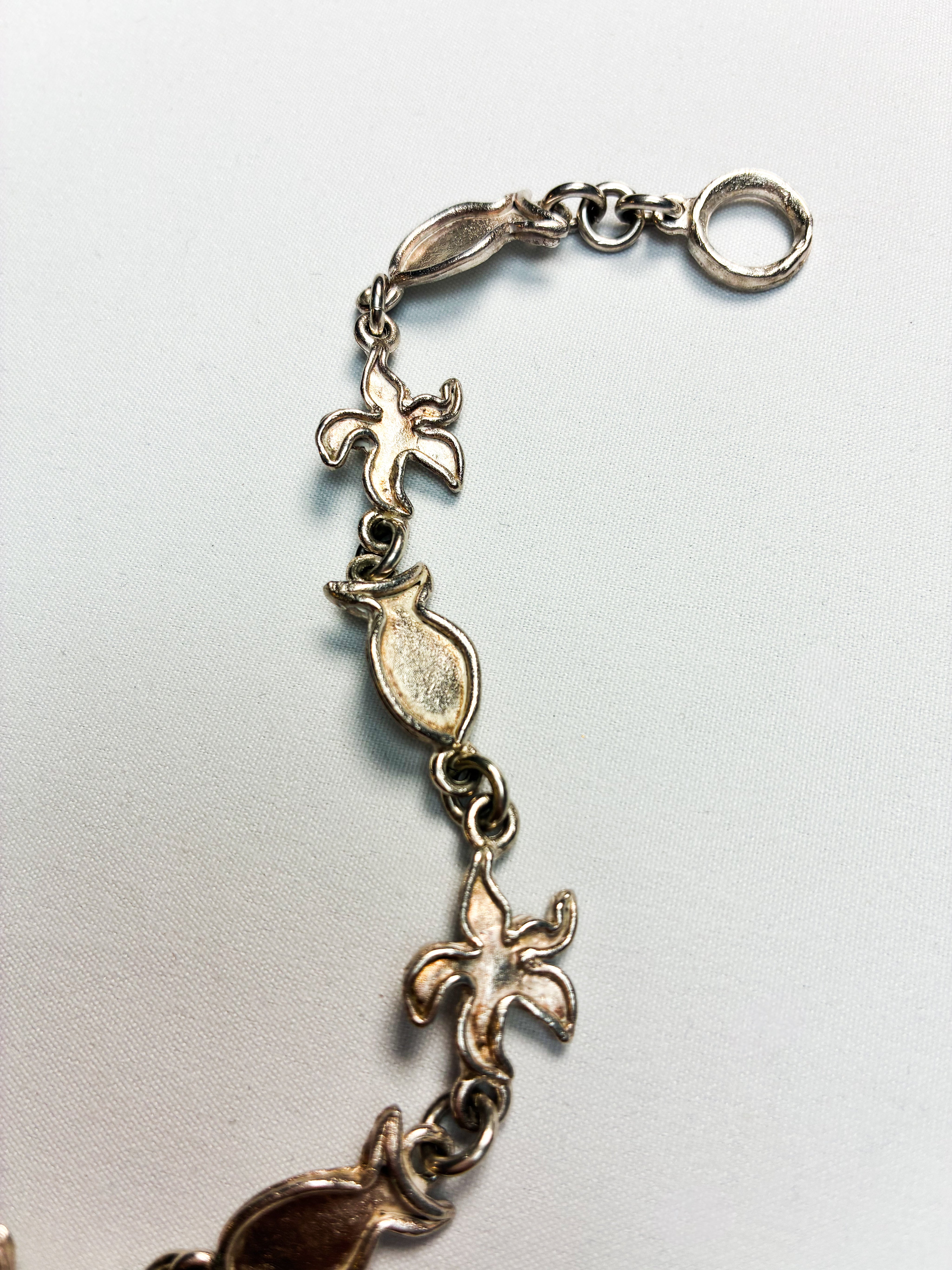 Il Était Une Fois 1990s Silver-Tone Sea Motif Link Bracelet
