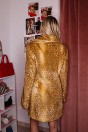Miss Sixty Deer Printed Faux Fur Coat