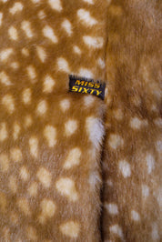 Miss Sixty Deer Printed Faux Fur Coat