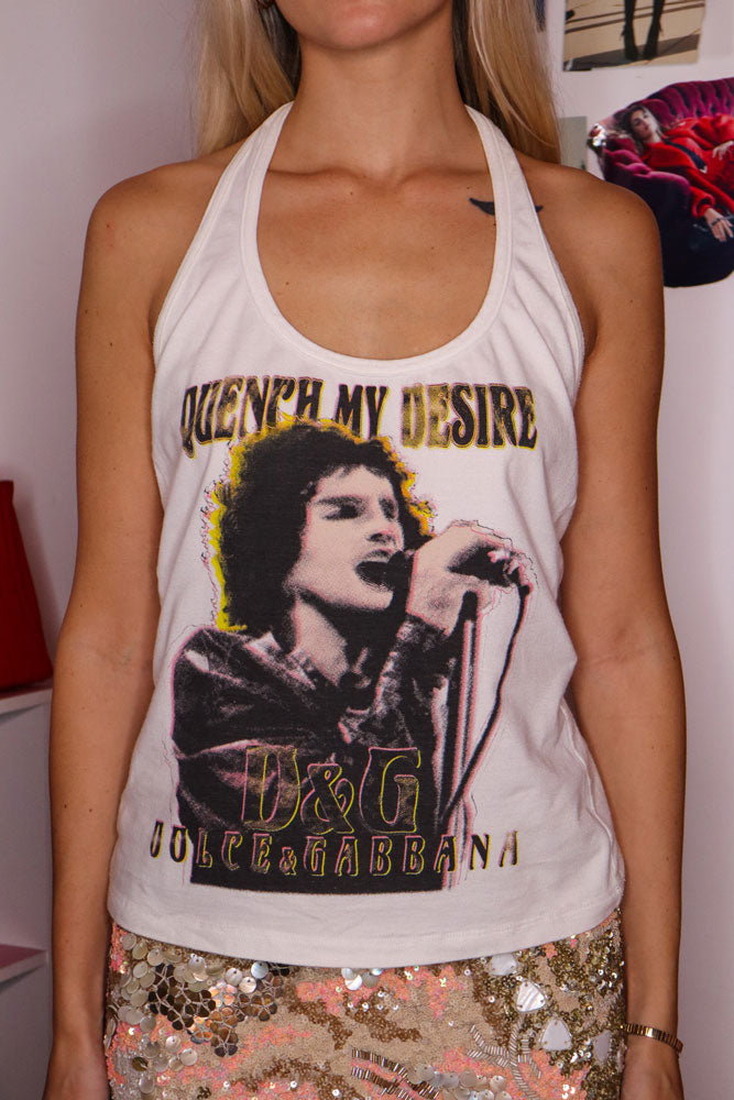 D&G “Quench My Desire” Graphic Halter Tank