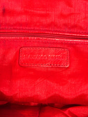 Francesco Biasia 2000s Red Studded Leather Bowling Bag