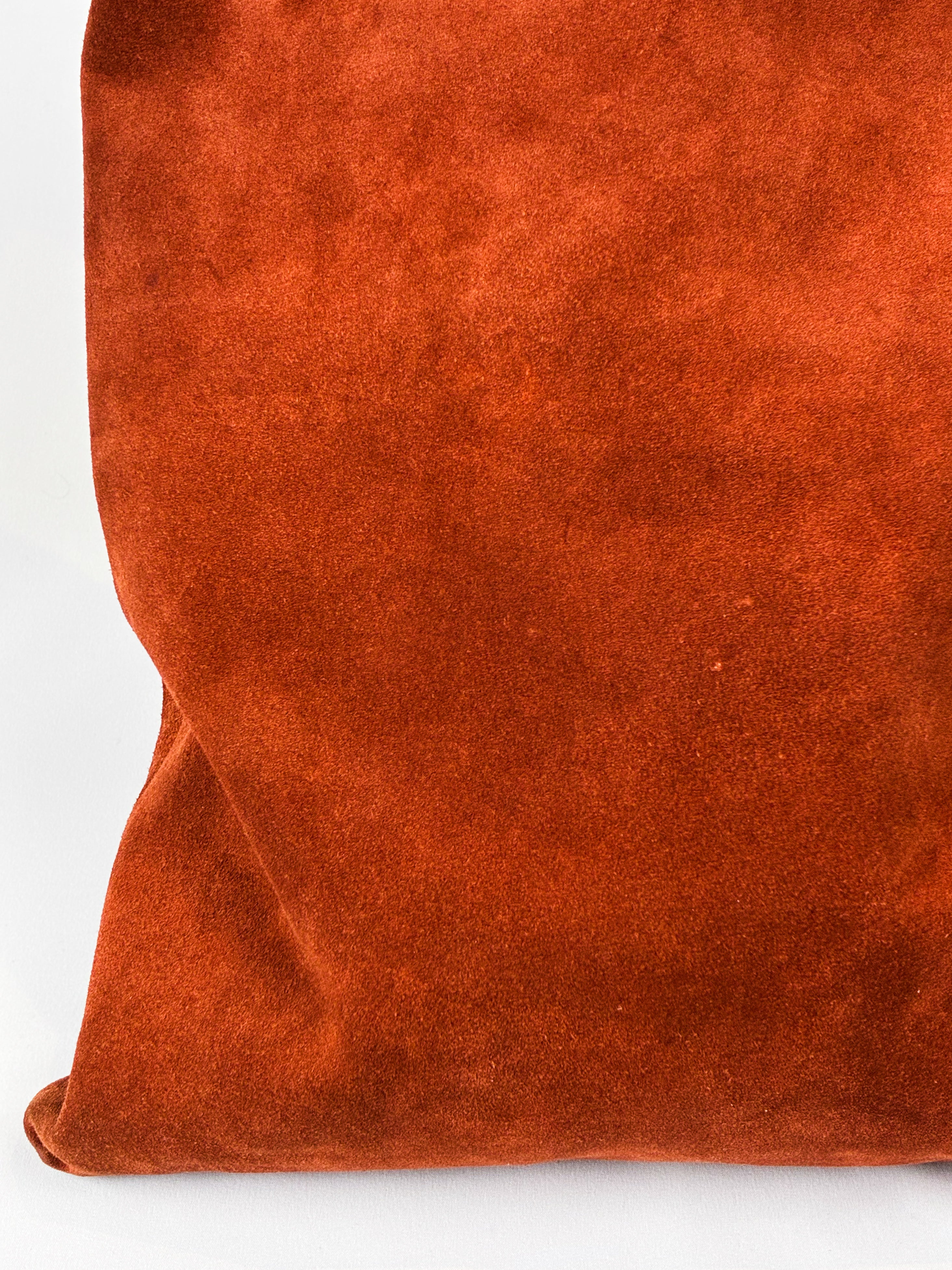 Alberta Ferretti 2000s Rust Suede Psychedelic Swirl Shoulder Bag