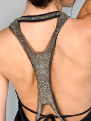Fornarina 2000s Black Beaded Racerback Tank - S/M