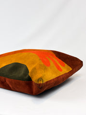 Alberta Ferretti 2000s Rust Suede Psychedelic Swirl Shoulder Bag