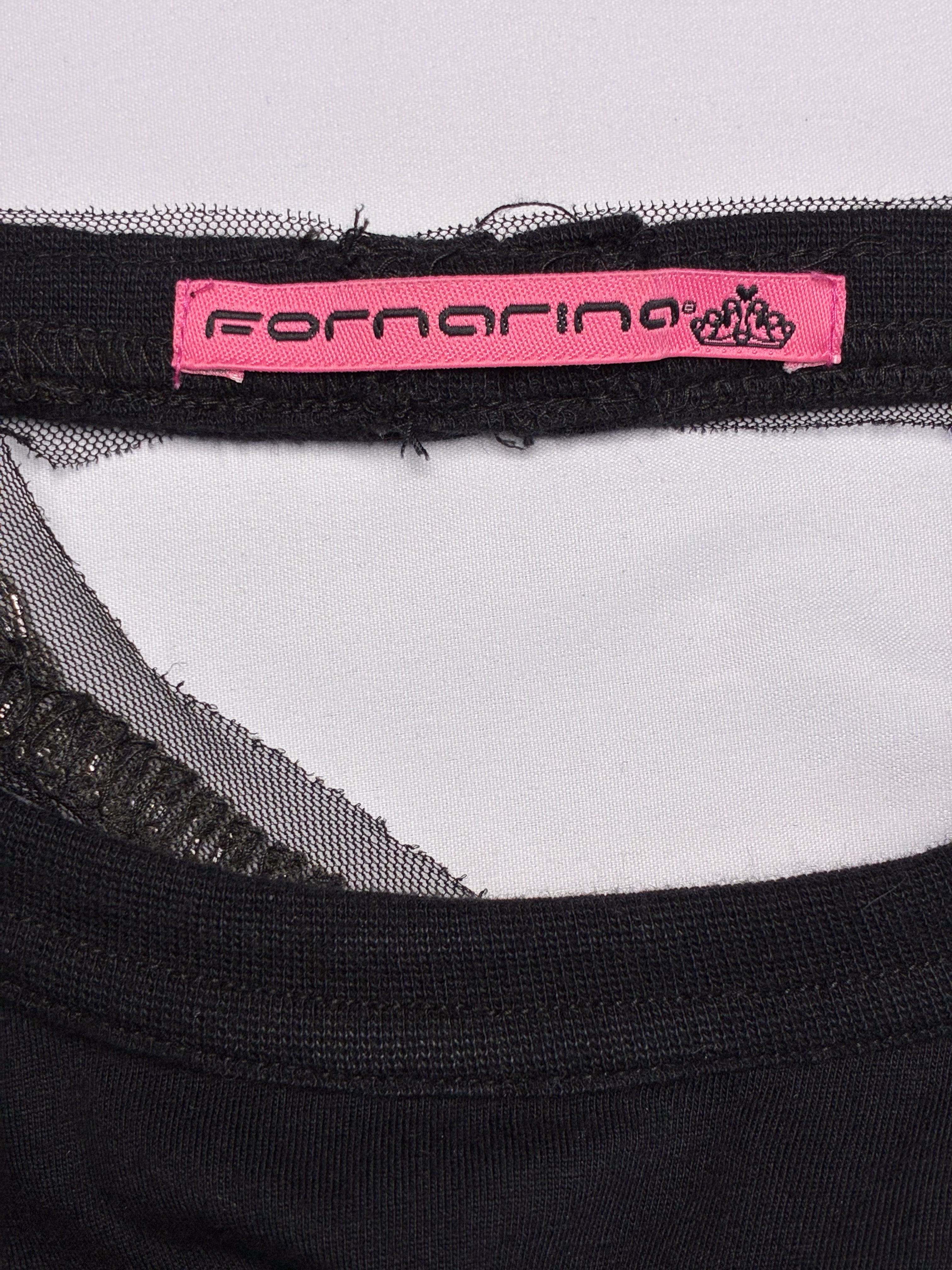 Fornarina 2000s Black Beaded Racerback Tank - S/M