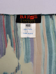 Bazar de Christian Lacroix 2000s Watercolor Floral Silk Wrap Top - S/M