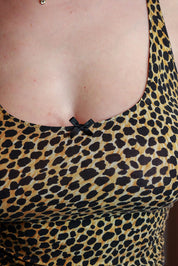 Dolce & Gabbana Cheetah Print Tank with Ribbon Detail